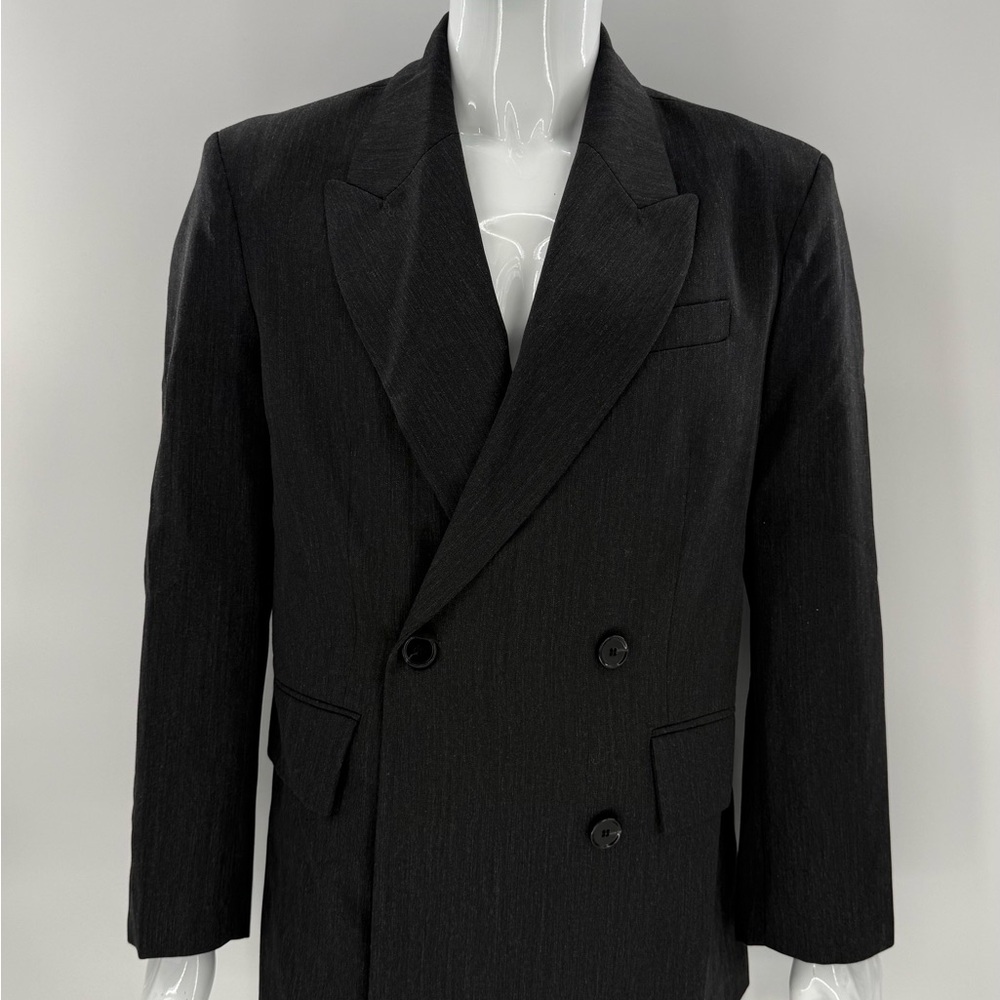 AGOLDE Double Breasted Blazer Charcoal Grey Mens Size S NWT